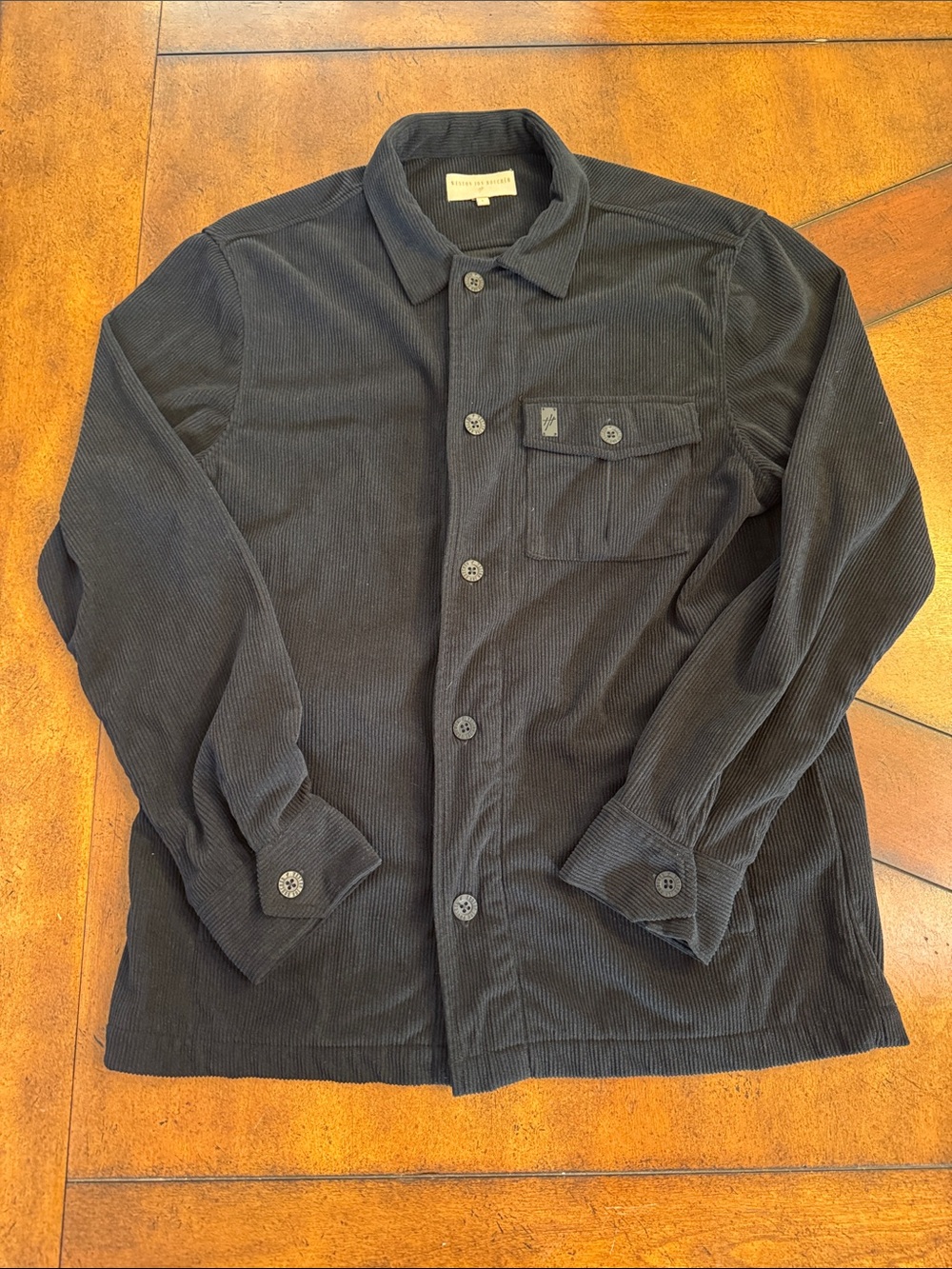 Men's Black Corduroy Shirt Jacket - Lightweight Layering